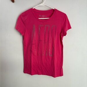 Aeropostale Fuchsia Tee with Silver Accents Y2K